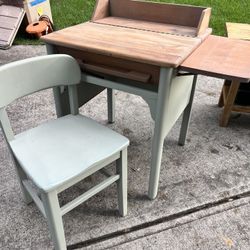 Wooden Desk And Chair Set