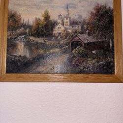 Vintage Wall Art Painting Maple Creek By Carl Valente 