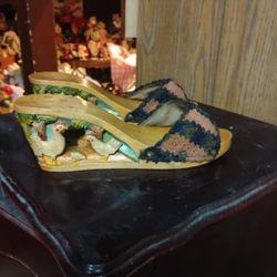 Hand Carved Wood Original Women Shoe