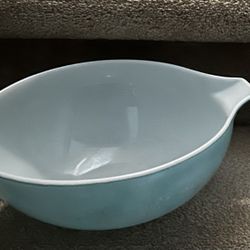 Vtg. Pyrex 4 Quart Turquoise Blue Amish Butter Print #444 Cinderella 4 qt. Mixing Bowl
