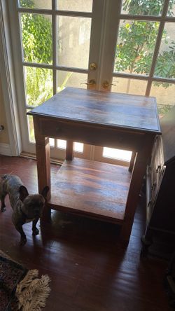 Kitchen island wooden large furniture piece with drawer