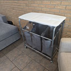 3 Bags Laundry Sorter Cart,