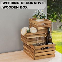 Nesting Wood Storage Crates (Set of 3)