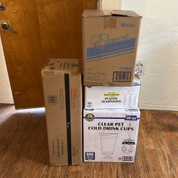 Cups, Straws, Napkins, Spoons 