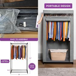 Portable clothes storage closet