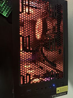 STGAubron Gaming PC Desktop Computer, Intel Core i7 up to 3.9GHz, Radeon RX 580 8G, 16G RAM, 512G SSD, WiFi 6, BT 5.0, RGB Fan x4, Windows 11 Home