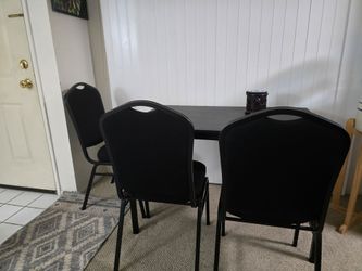 Black Dining Table with 3 Chairs