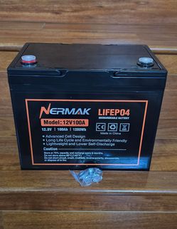 Nermak 12V 100Ah LiFePO4 Lithium Rechargeable Battery