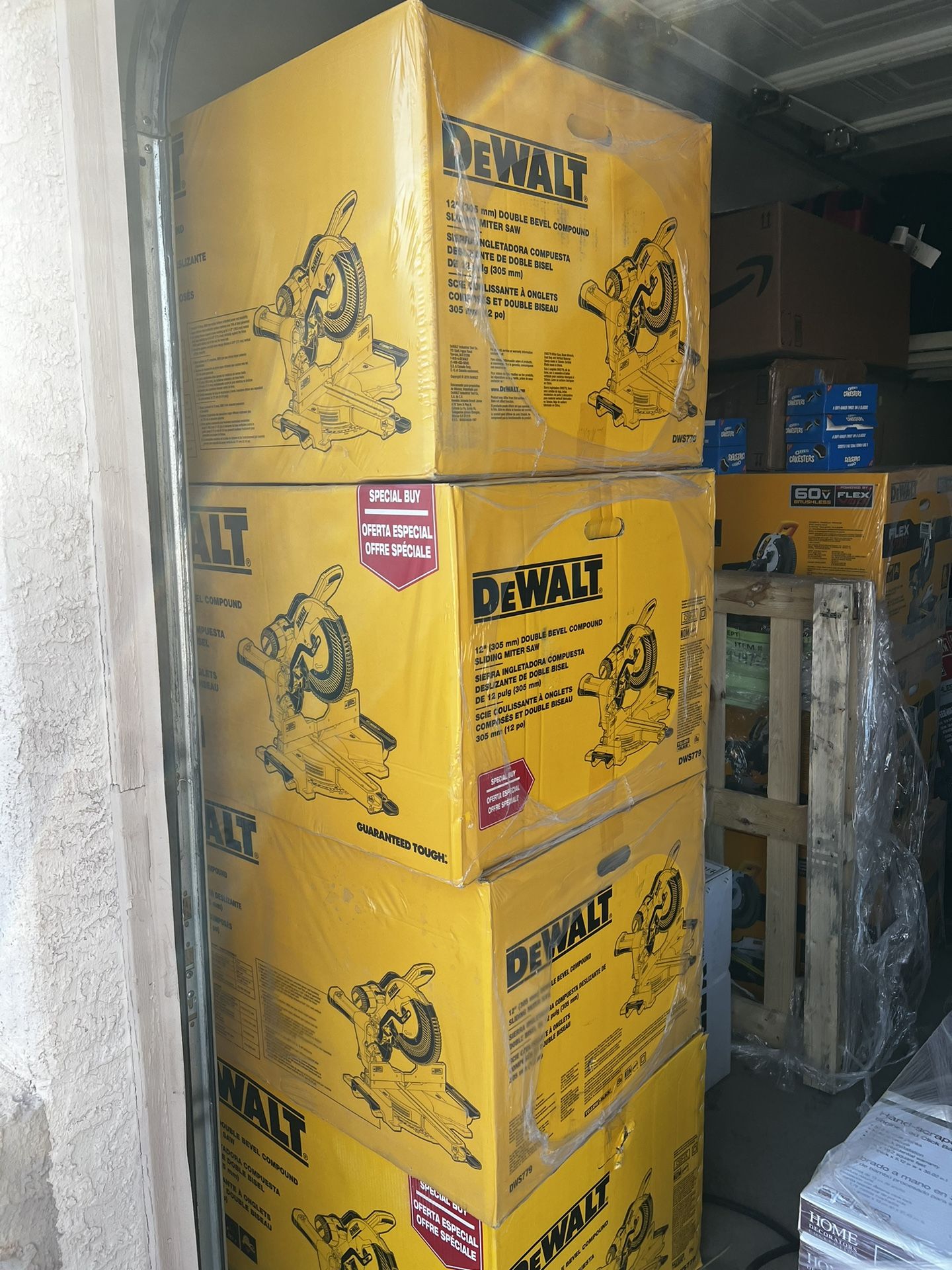 DEWALT 15 Amp Corded 12 in. Double Bevel Sliding Compound Miter Saw, Blade Wrench and Material Clamp