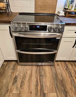 LG Electric Double Oven Range Glass Top LTEL7377F