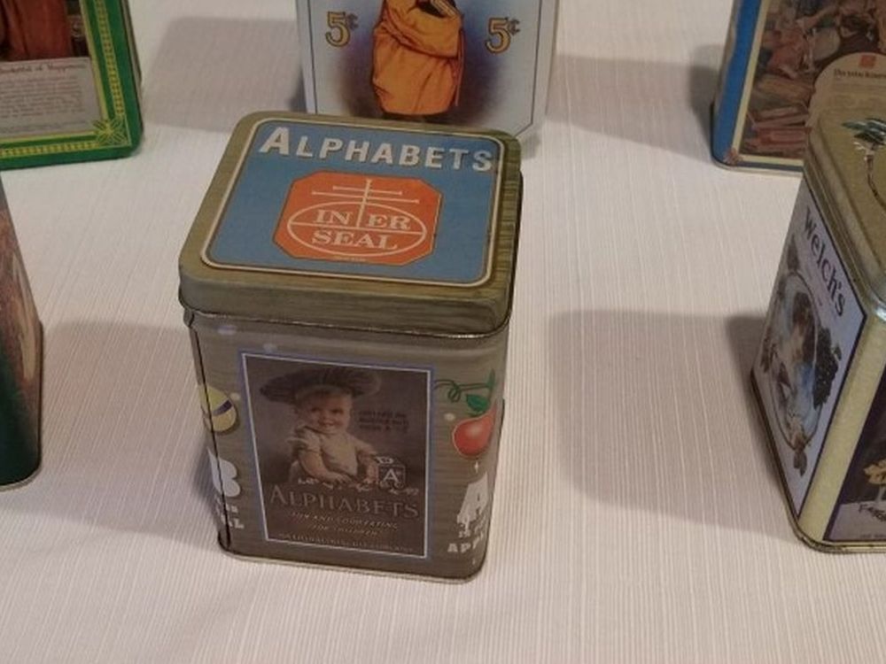 Lot of 6 Vintage Bristolware Collector's Advertising Tins