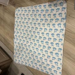 kate quinn white and Blue Mushroom Quilt