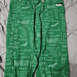 Mens Green Jeans Size 34