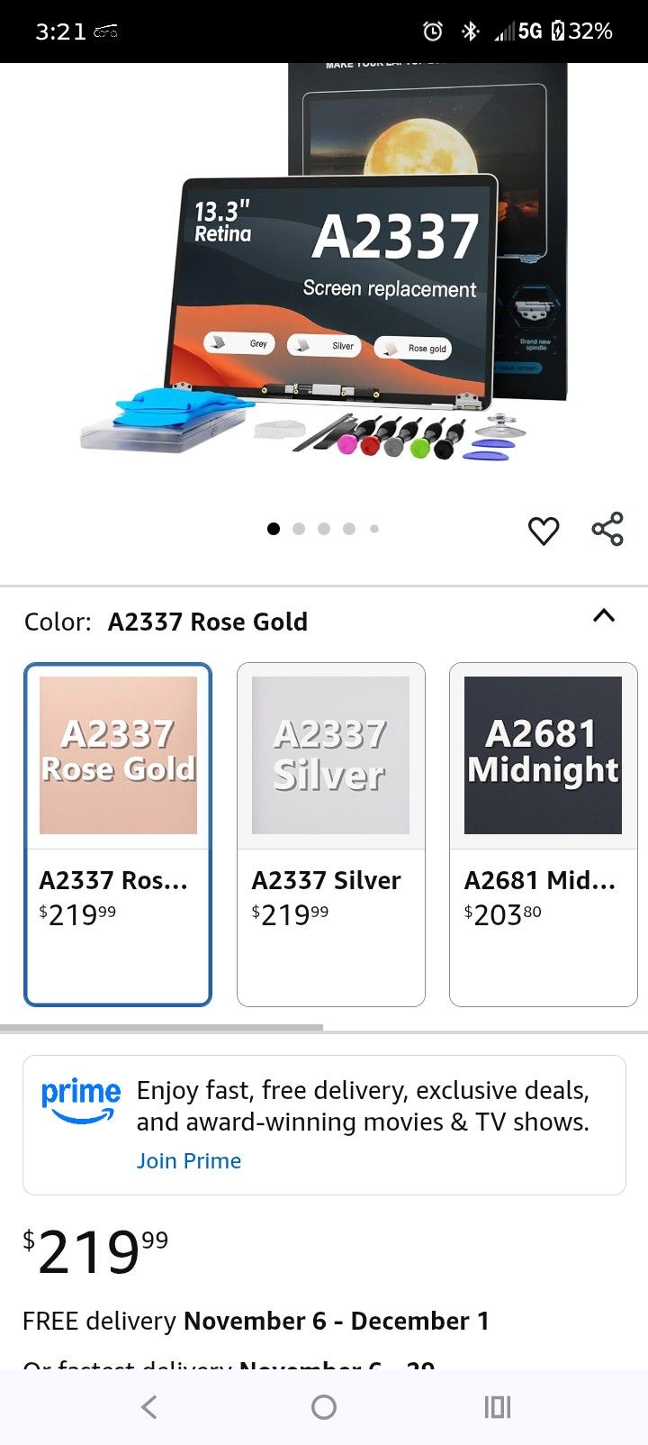 Rose Gold MacBook Screen Replacement Kit