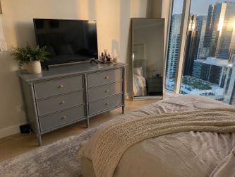 Gray Bamboo Inspired Dresser – Modern Bedroom Piece