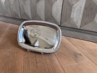 Silver-Plated Serving Tray with Gadroon Edge