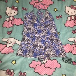 Blue And White Surfer Girl Top 