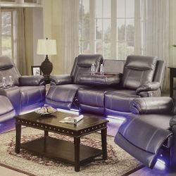 Sectional Couch Sofa Set, Power Recline Brand New 