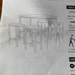 Brand New High Top Table And Chairs