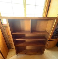 Wooden Bookcase with Multiple Shelves