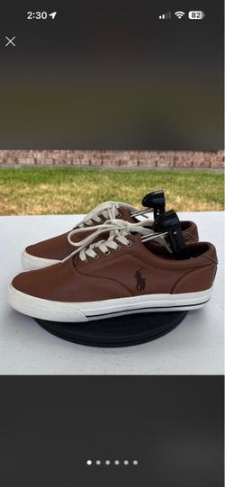 Polo Ralph Lauren Brown Leather Low-Top Sneakers