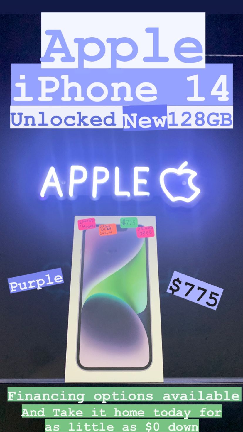 iPhone 14 Unlocked 128GB Purple New