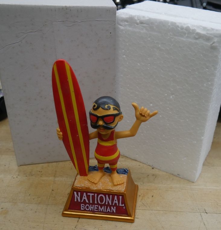 NATIONAL BOHEMIAN NATTY BOH BEER BOBBLE HEAD STATUE 99 OF 500 COLLECTIBLE. VERY GOOD CONDITION. 