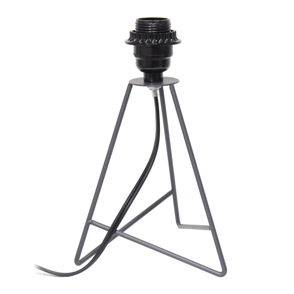 Gray Table Night Light Lamp wih Fabric Shade