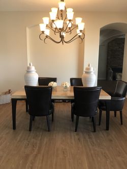 Granite Dinning Room Tables With Leather Chairs