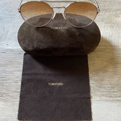 Tom Ford Ace-02 FT0551S 28G Gold / Brown Mirror 55mm Sunglasses TF0551