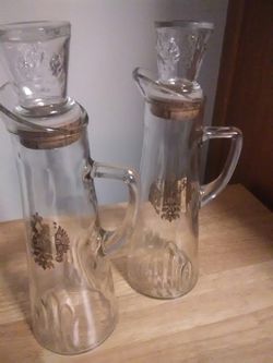 Classic vintage bottle decanters most likely from prohibition era plenty of identifiers on the bottom