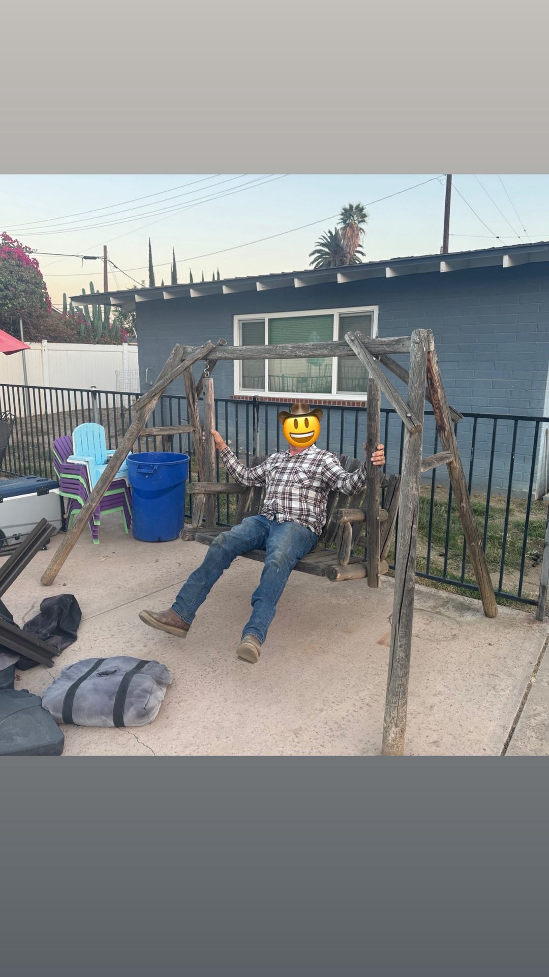 Wooden Bench Swing