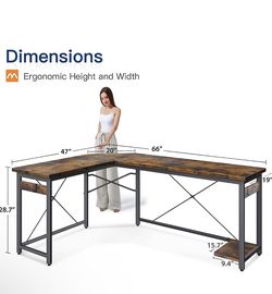 White L shaped Desk