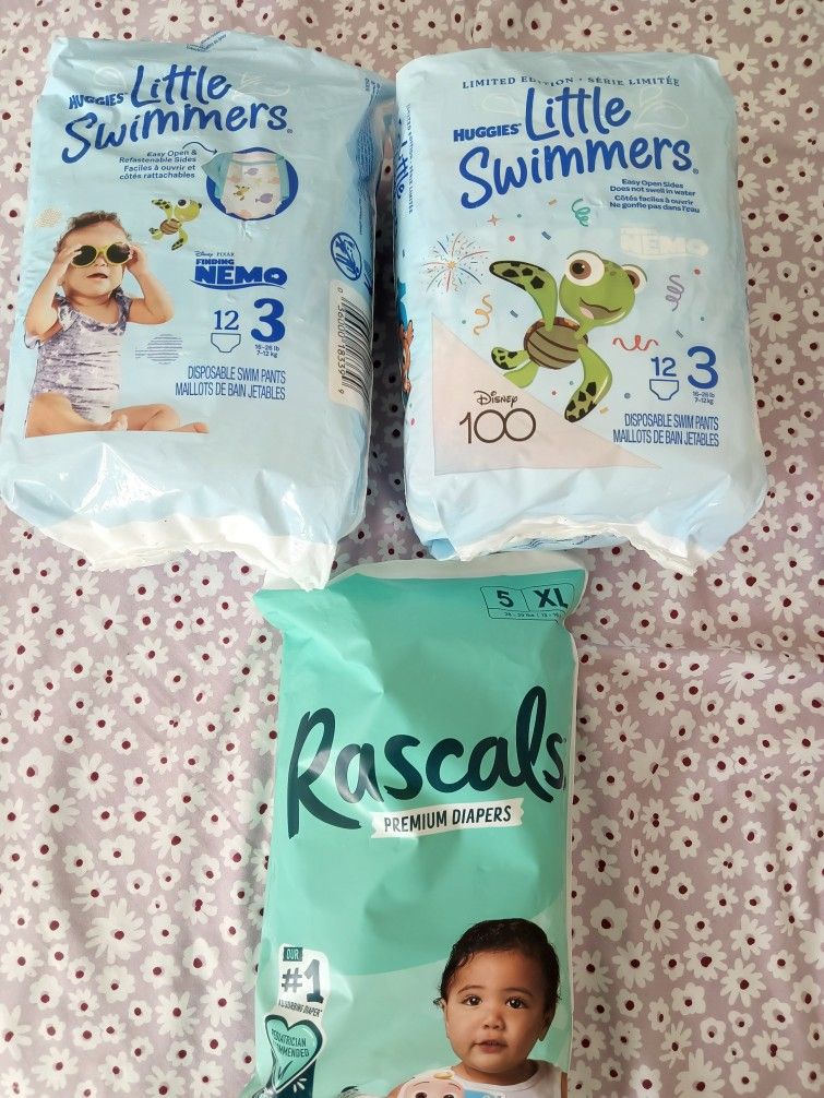 Huggies Little Swimmers & Diapers (Must Go)