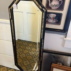 Black Octagon Tall Mirror 38 In X 14.5