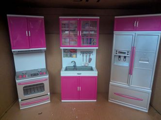 Barbie Size Toy Kitchen and Dollhouse Furniture Set