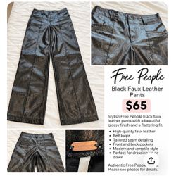 Free People Black Faux Leather Pants