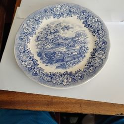 Ironstone Tableware Country Wagon Scene Salad Plate Made In Italy 