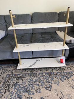 Bestier Floating Pipe Shelving Kitchen Shelves 3 Tier bundle White Marble Deasion
