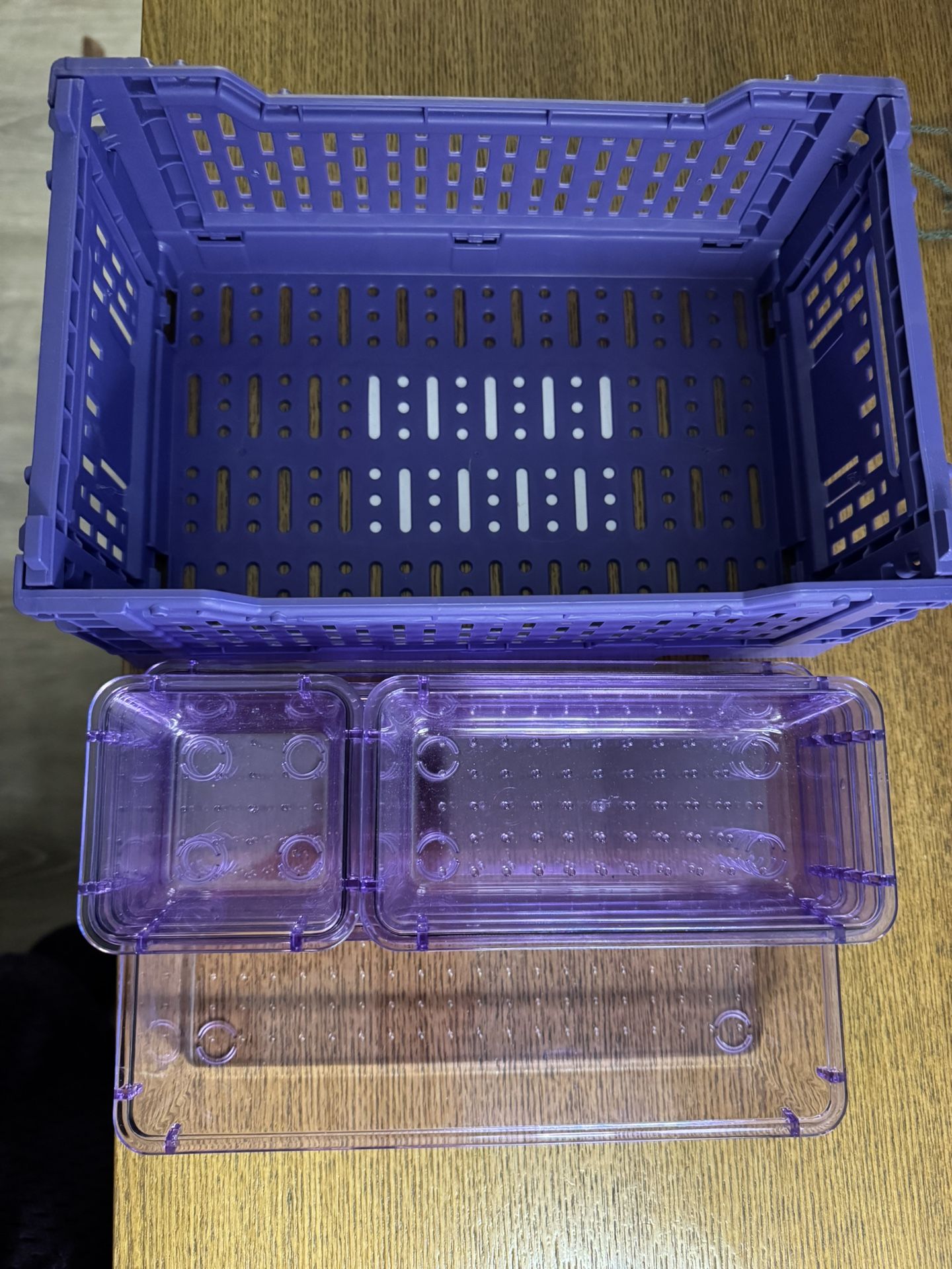 Purple Make Up Drawer Organizers & Small Basket