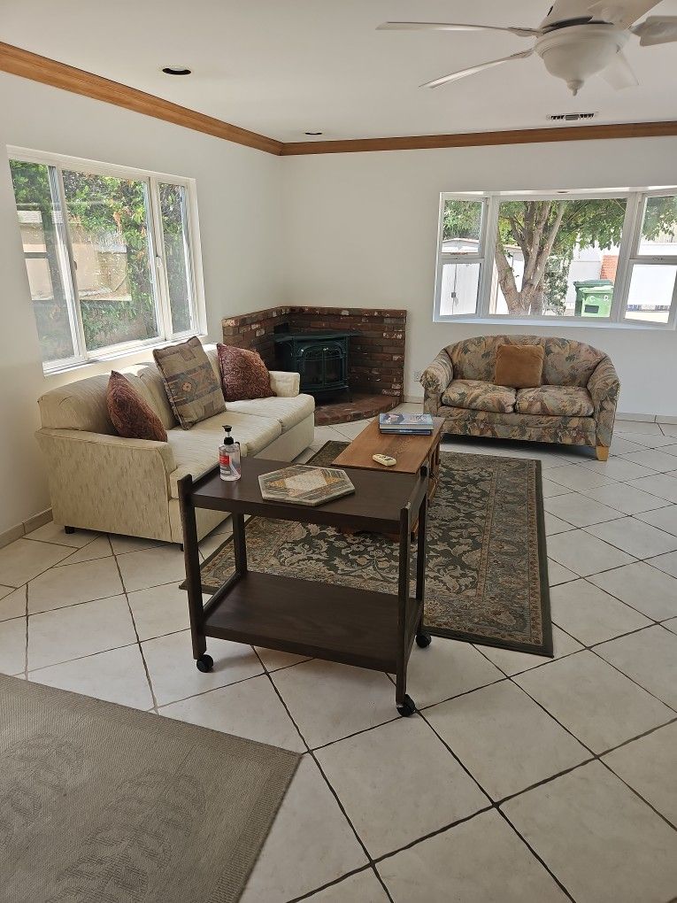 Used Living Set, Sofa Bed, Loveseat,  Coffee Table 