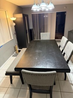 Dining Table with Chairs and Bench