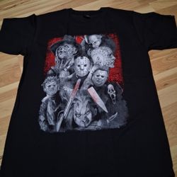 NEW HORROR T-Shirt collection size Large  unisex (for men or women) material cotton,  can fit size Medium 
