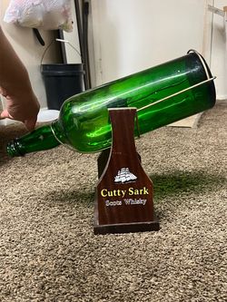Vintage Cutty Sark 1-Gallon Giant Display Bottle with Wood Stand