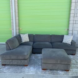 Gray Costco Sectional Couch w/ Ottoman
