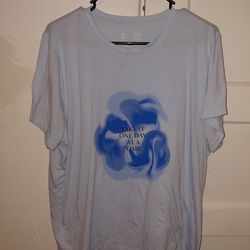 2XL unisex light blue t shirt "take it one day at a time"