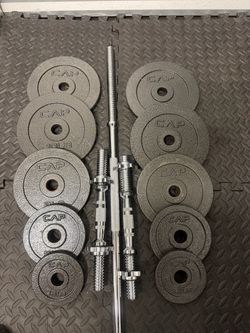 CAP one inch plates and barbells