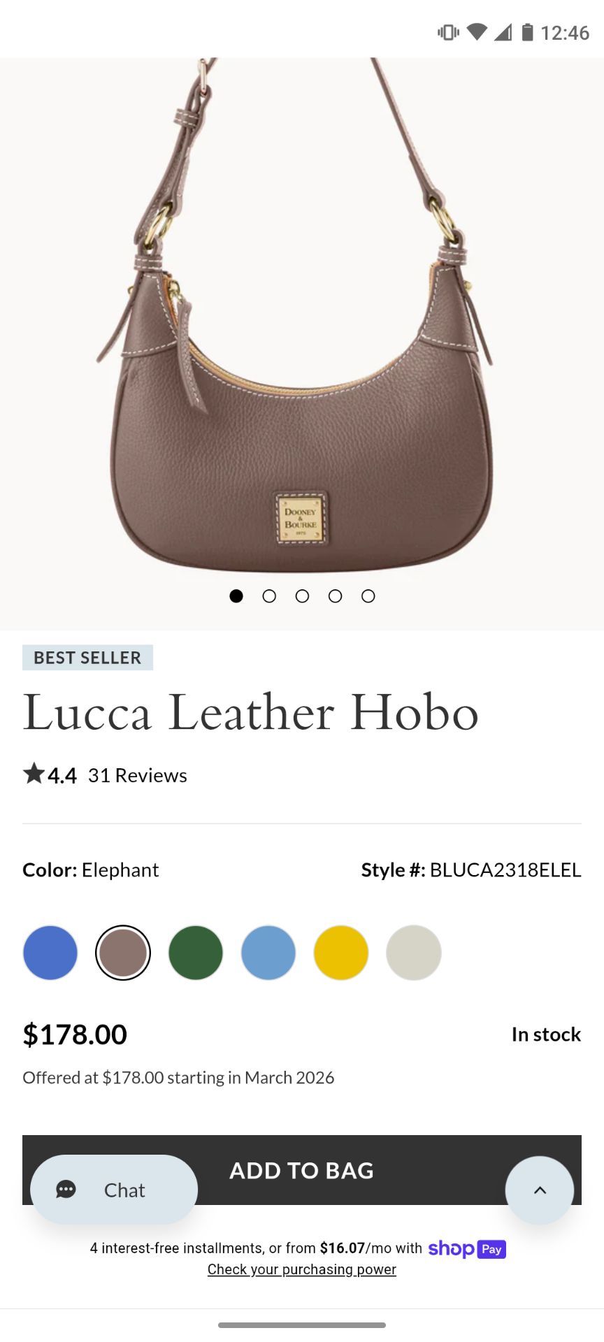 Dooney & Bourke Lucca Leather Hobo bags