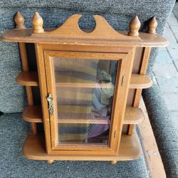 Vintage Solid Wood Curio Cabinet 