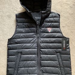 NEW GUESS PUFF HOODIE VEST